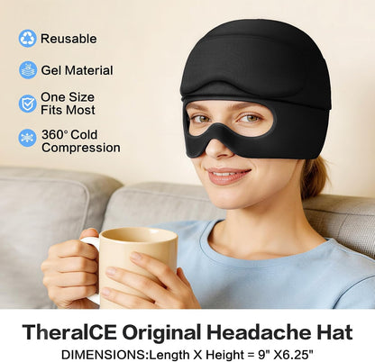 Ultimate Gel Ice Eye Mask for Migraine Relief - Dual Hot & Cold Therapy Head Wrap, Reusable Cooling Pack to Alleviate Headaches