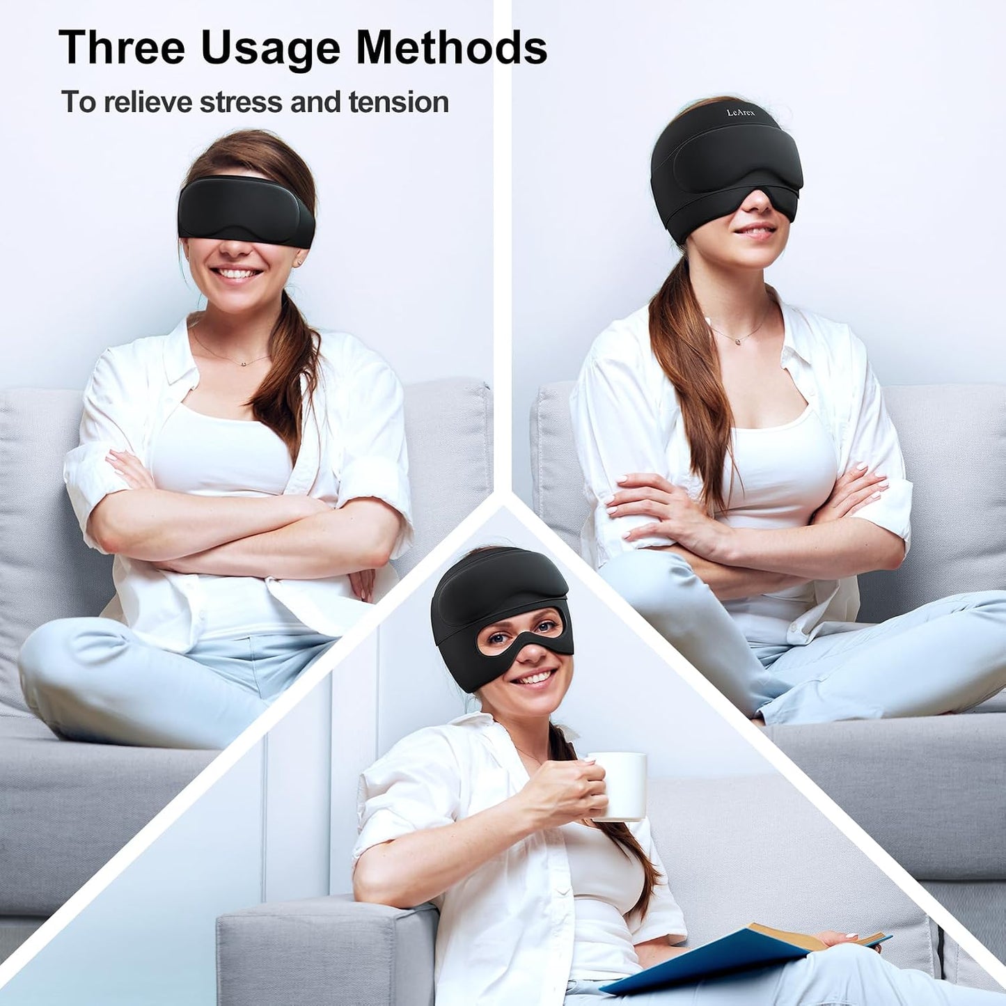 Ultimate Gel Ice Eye Mask for Migraine Relief - Dual Hot & Cold Therapy Head Wrap, Reusable Cooling Pack to Alleviate Headaches