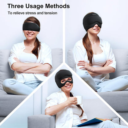Ultimate Gel Ice Eye Mask for Migraine Relief - Dual Hot & Cold Therapy Head Wrap, Reusable Cooling Pack to Alleviate Headaches