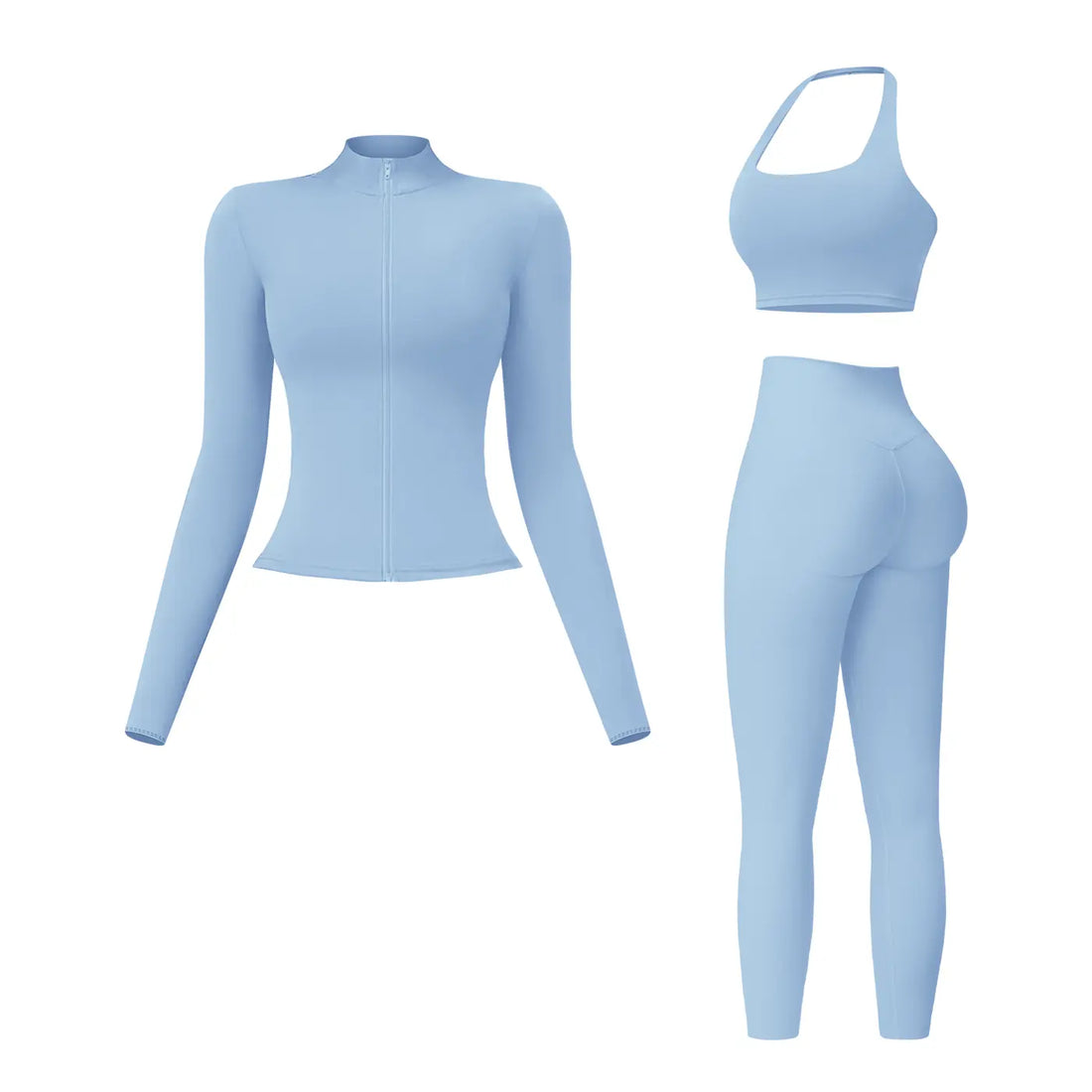 MFVIM Women'S 2-Piece Ribbed Sports Sweat Suit - Long Sleeve Zip Front Crop Top & High Waist Leggings, Modest Fashion Outdoor Set for Yoga, Running, Two Piece Set
