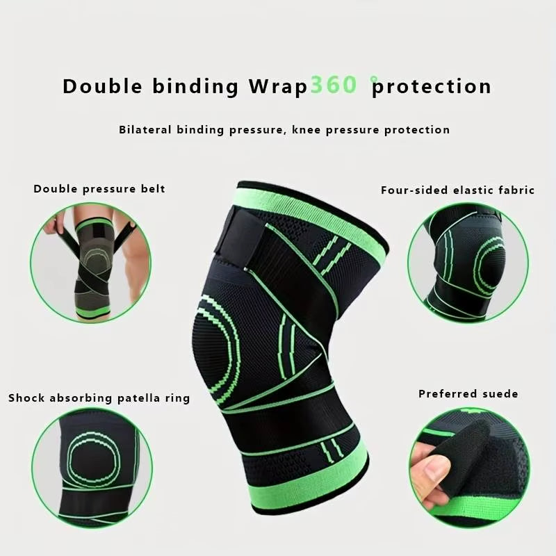 1Pc Breathable Compression Knee Brace for Sports, Andjoint Support - High Elastic Knee Pad Protector for Fitness,Weightlifting