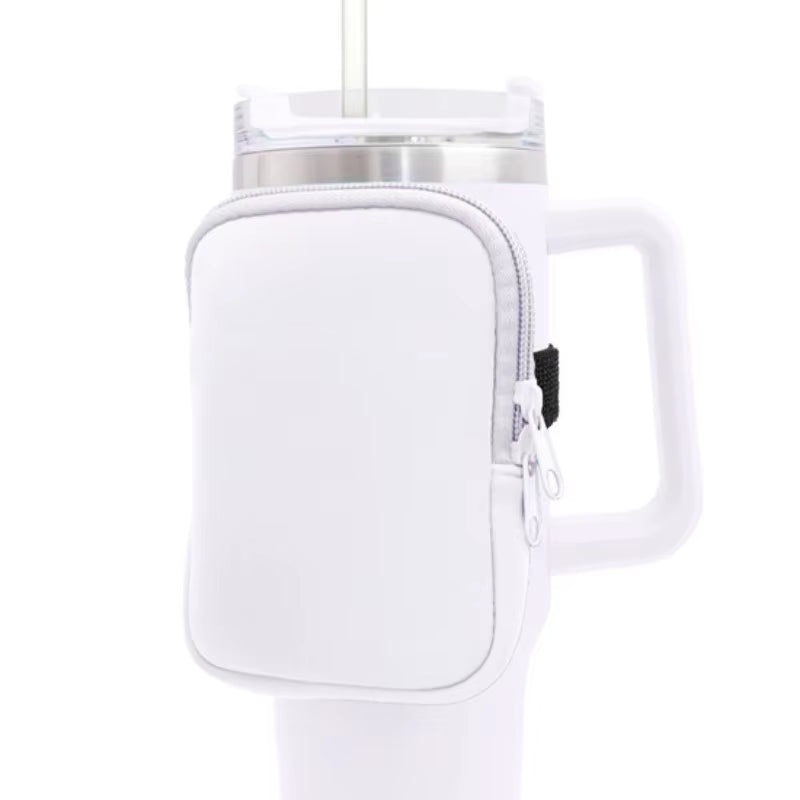Water Bottle Pouch for for  Cup 40Oz/20Oz/30Oz Water Bottle Caddy Neoprene Tumbler Bag for Cards Keys Wallet Earphone
