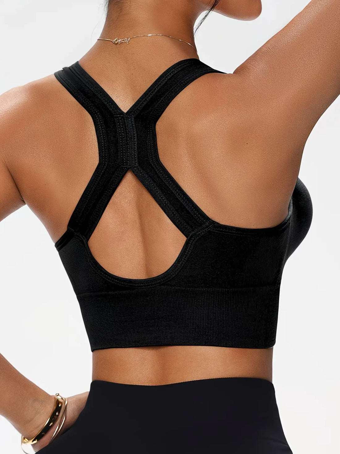 1PC Women Front Closure Zipper Sports Bra Criss Cross Back High Support Shock Resistant Wireless Molded Cup Yoga Running Training Athletic Top Strappy Sports Bras