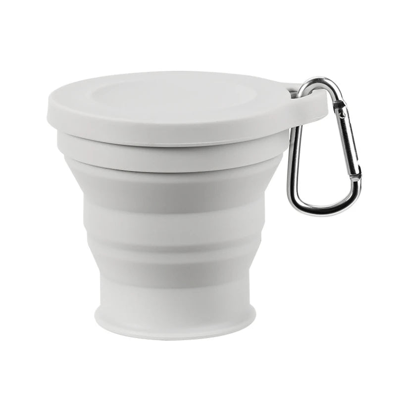 1Pc Folding Mug with Hanging Hole Silicone for Hot Drinks Compact and Drop Resistant Travel Portable Outdoor Camping Tableware