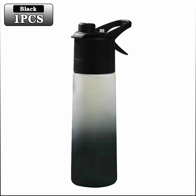 Large Capacity Gradient Frosted Spray Water Bottle with Straw - Perfect for Outdoor Sports & Travel!