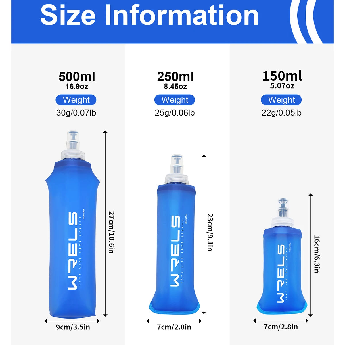 1Pc 150Ml/250Ml/500Ml Outdoor Collapsible Silicone Bite Size Water Bottle Running Camping Hiking Travel Convenient Water Bottle