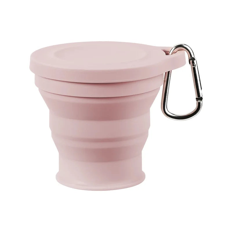 1Pc Folding Mug with Hanging Hole Silicone for Hot Drinks Compact and Drop Resistant Travel Portable Outdoor Camping Tableware