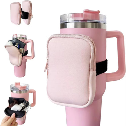 Water Bottle Pouch for for  Cup 40Oz/20Oz/30Oz Water Bottle Caddy Neoprene Tumbler Bag for Cards Keys Wallet Earphone