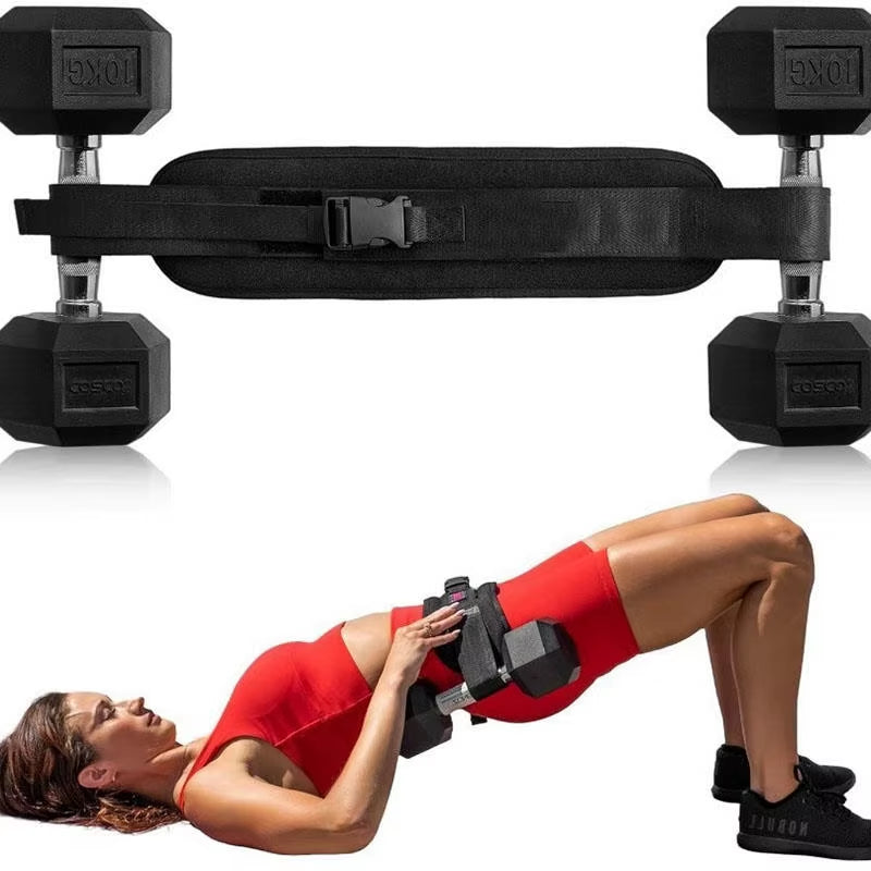 Sports Hip Thrust Belt Glute Trainer Adjustable Hip Thrust Belt for Dumbbells Men Women Home Workout Equipment