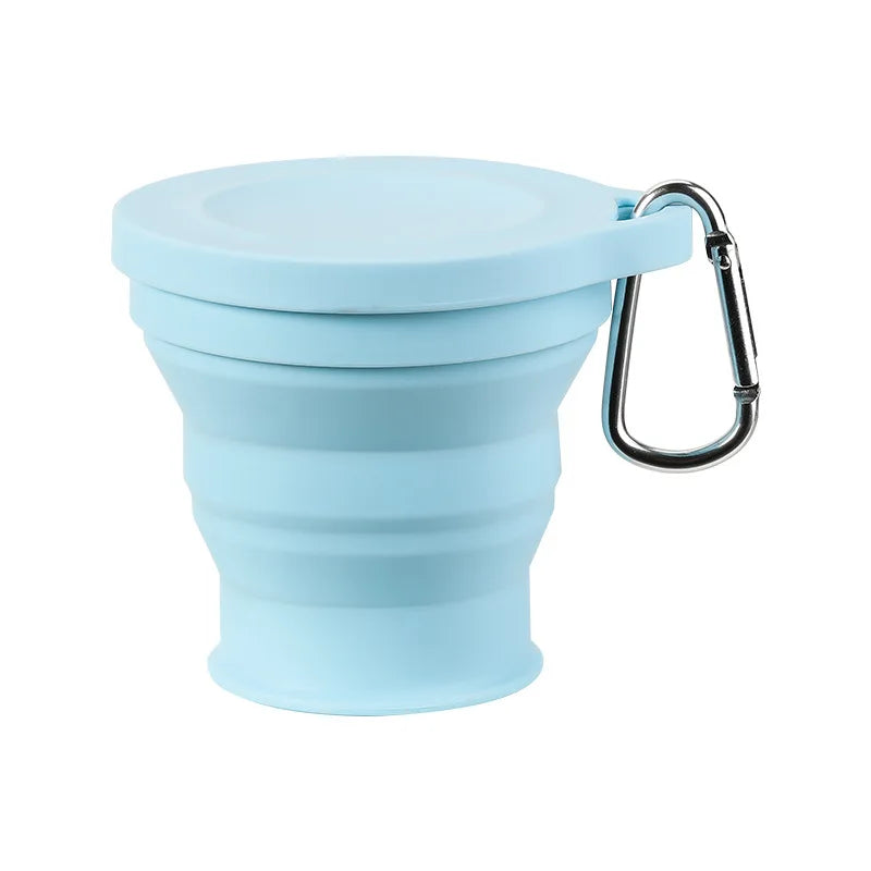 1Pc Folding Mug with Hanging Hole Silicone for Hot Drinks Compact and Drop Resistant Travel Portable Outdoor Camping Tableware