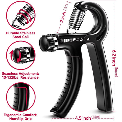 5-60Kg Adjustable Heavy Hand Gripper Fitness Hand Exerciser Grip Wrist Training Finger Gripper Hand Strengthener for Patient