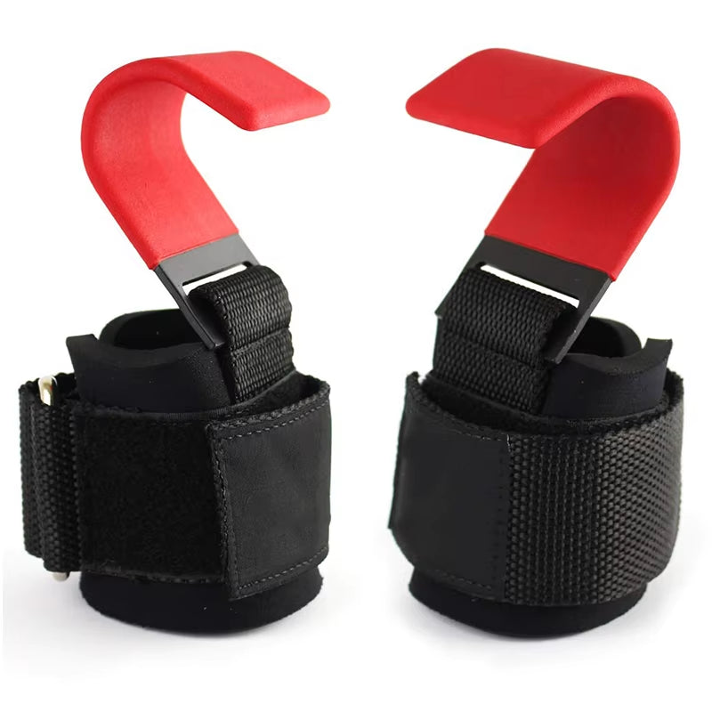 Weight Lifting Hook Grips with Wrist Wraps Hand-Bar Wrist Strap Gym Fitness Hook Weight Strap Pull-Ups Power Lifting Gloves