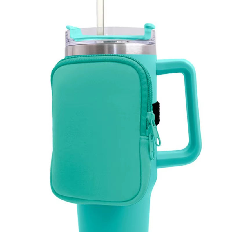 Water Bottle Pouch for for  Cup 40Oz/20Oz/30Oz Water Bottle Caddy Neoprene Tumbler Bag for Cards Keys Wallet Earphone