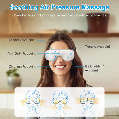 Ultimate Eye Massager with Heat & Music - Rechargeable Wireless Relief for All Ages