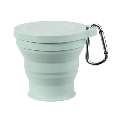 1Pc Folding Mug with Hanging Hole Silicone for Hot Drinks Compact and Drop Resistant Travel Portable Outdoor Camping Tableware