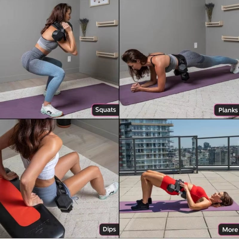Sports Hip Thrust Belt Glute Trainer Adjustable Hip Thrust Belt for Dumbbells Men Women Home Workout Equipment