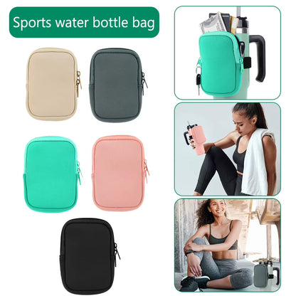 Water Bottle Pouch for for  Cup 40Oz/20Oz/30Oz Water Bottle Caddy Neoprene Tumbler Bag for Cards Keys Wallet Earphone