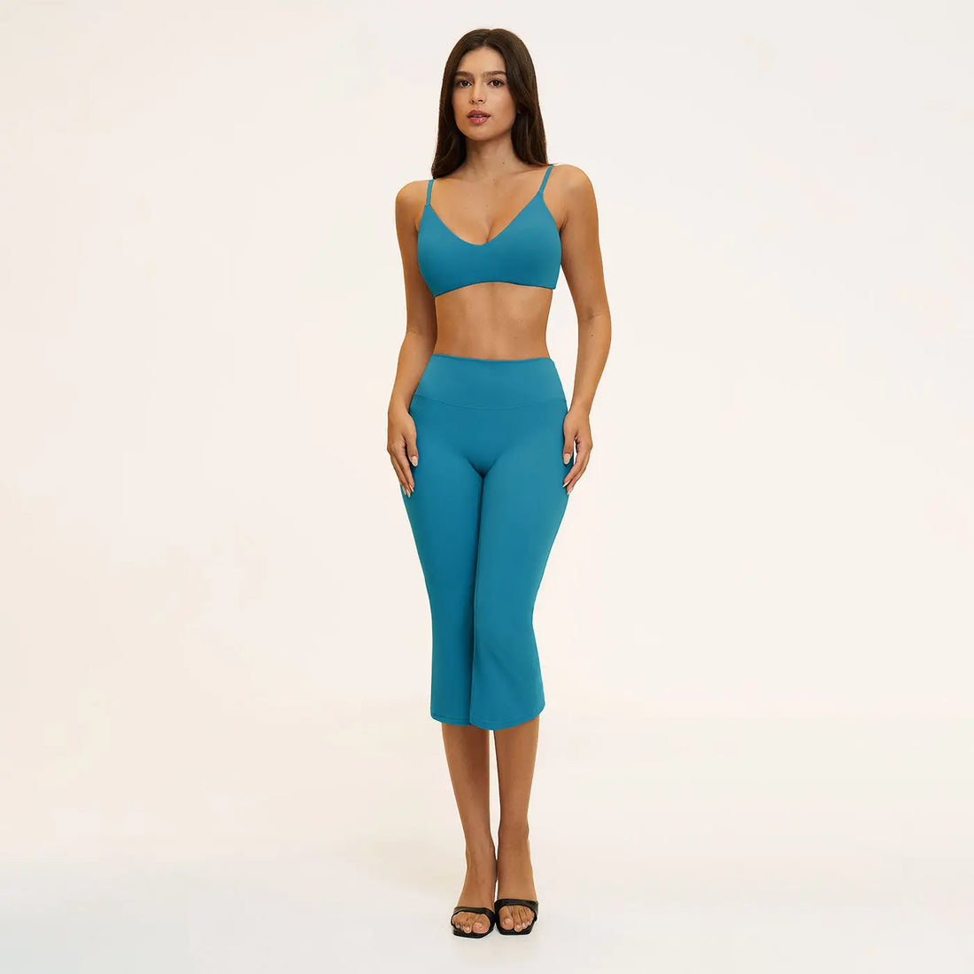 Tenwolf Women’S Casual Sports Yoga Set — Shock-Absorbing, Beautiful Back Design, Butt-Lifting High Waist, Running Two-Piece for Outdoor Fitness