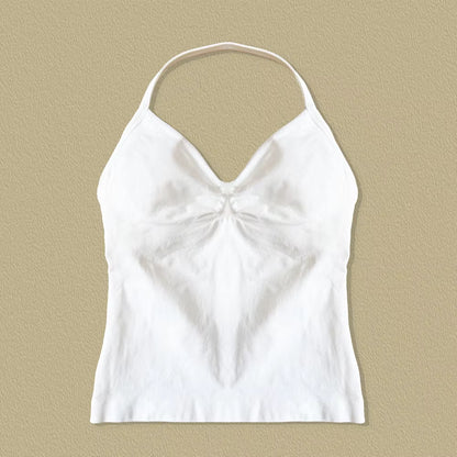 Gym Longline Strappy Top Women Seamless Yoga Tank with Removable Pads V Neck Workout Clothes Sports Running Fitness Vest