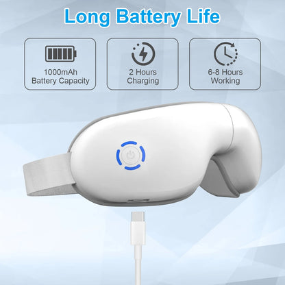 Ultimate Eye Massager with Heat & Music - Rechargeable Wireless Relief for All Ages