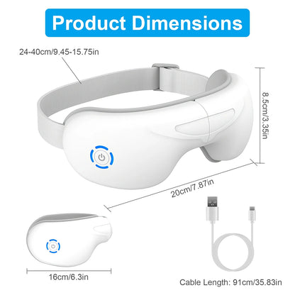 Ultimate Eye Massager with Heat & Music - Rechargeable Wireless Relief for All Ages