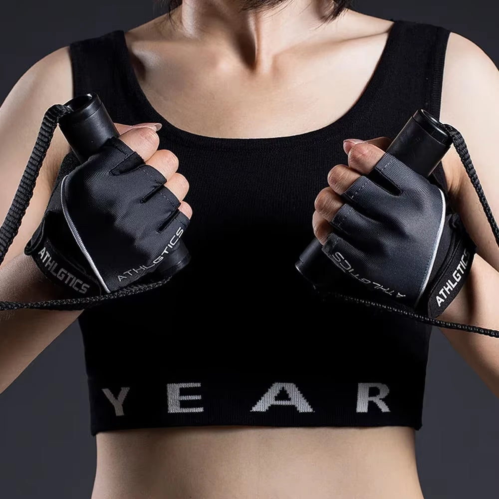 1Pair Breathable Cycling Gloves Workout Gym Gloves for Men Women Weight Lifting Fingerless Gloves Training Exercise Fitness
