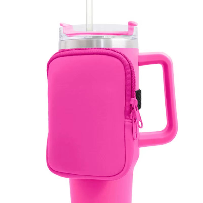 Water Bottle Pouch for for  Cup 40Oz/20Oz/30Oz Water Bottle Caddy Neoprene Tumbler Bag for Cards Keys Wallet Earphone