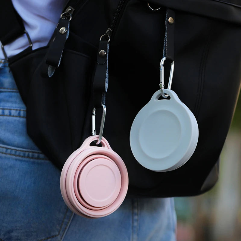 1Pc Folding Mug with Hanging Hole Silicone for Hot Drinks Compact and Drop Resistant Travel Portable Outdoor Camping Tableware