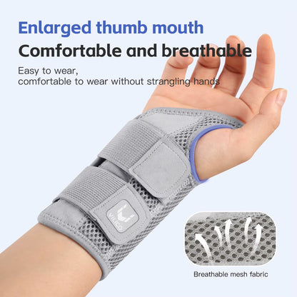 Wrist Brace for Carpal Tunnel Support Brace with Splints Hand Support for Arthritis Tendonitis Sprain Injuries Wrist Pain 1PC